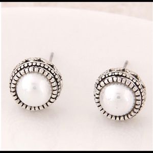 Pearl Inlaid Vintage Studs