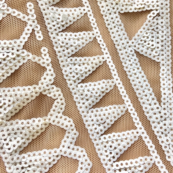 Mosaic Sequined Skirt in Nude Mesh NWOT - Picture 4 of 4