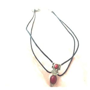 🖤🌹Red, Silver, and Black String Choker🌹🖤