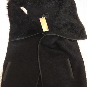 Cozy black fur vest