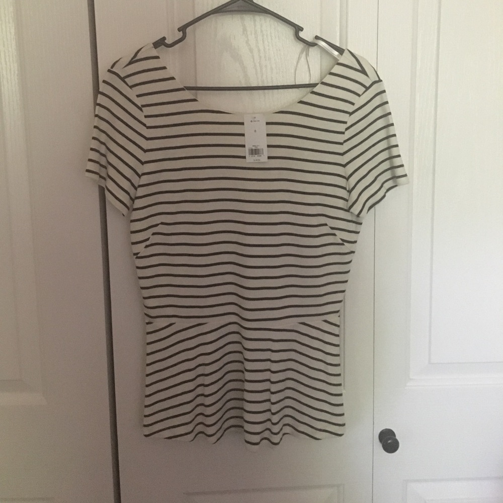 Banana Republic Black & White Striped Dress Shirt