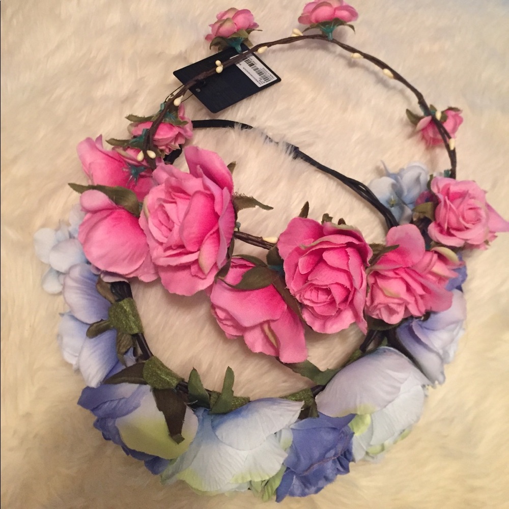 2set Beautiful pink and blue flower headbands 🌺