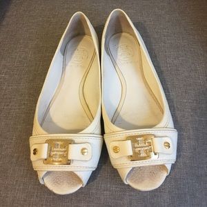 Tory Burch peep toe flats
