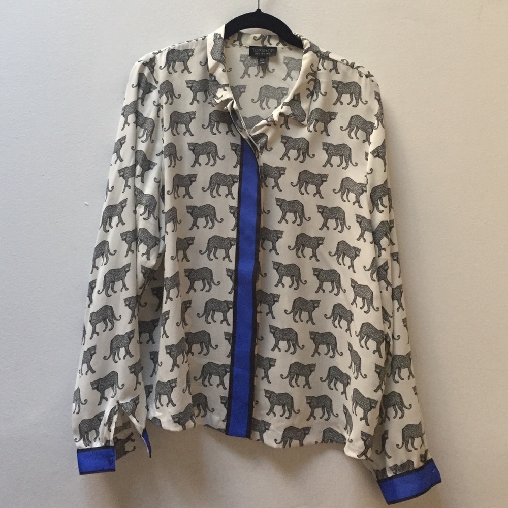Topshop leopard printed blouse top