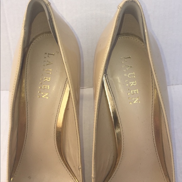 NWOT PATENT NUDE LEATHER PUMPS 4 work Ralph Lauren - Picture 3 of 4