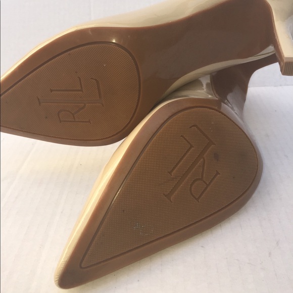 NWOT PATENT NUDE LEATHER PUMPS 4 work Ralph Lauren - Picture 4 of 4