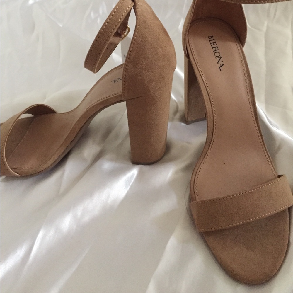 Taupe / Nude Suede Heels