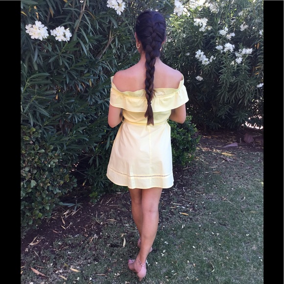 Yellow Off the Shoulder Dress-CLEARANCE - Picture 3 of 6