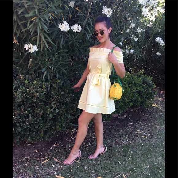 Yellow Off the Shoulder Dress-CLEARANCE - Picture 4 of 6