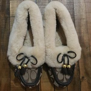 Coach Fiona Shearling Moccasin Slippers