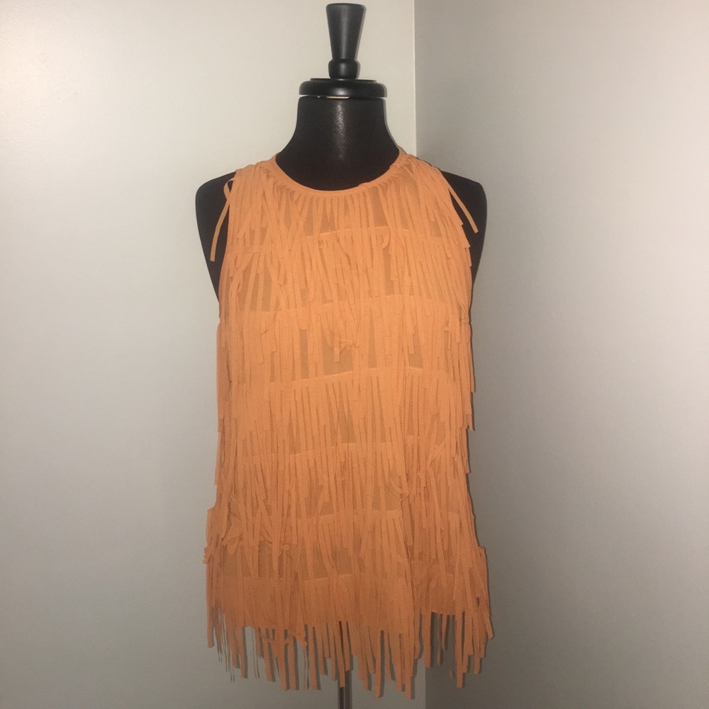 Sheer Fringe Tank Top