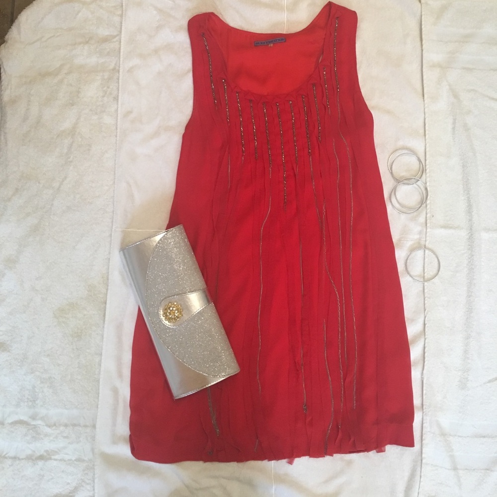 Racer back red sparkly dress