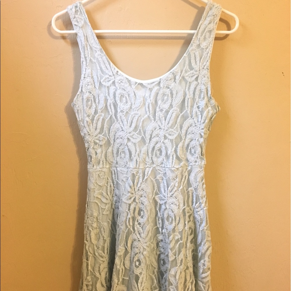 Turquoise lace dress