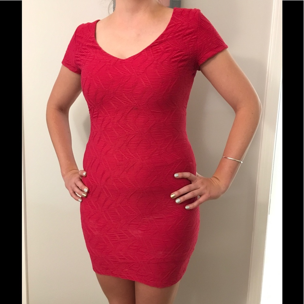 Hot pink t shirt dress