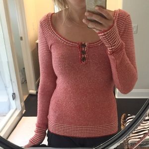 ⭐️Free People Orange Striped Sweater Top⭐️