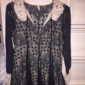 Lacey black and white dress