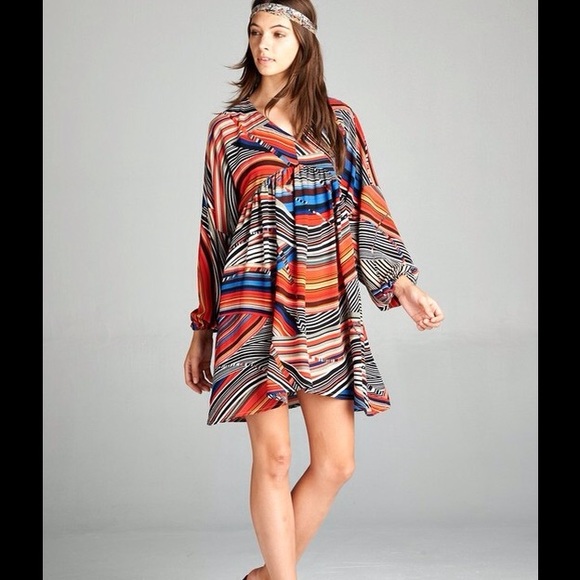 Hi/Lo Striped Dress, Size Small - Picture 2 of 7