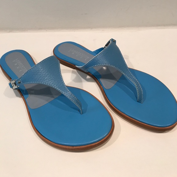 Lambertson truex ocean blue calf sandals - Picture 1 of 3