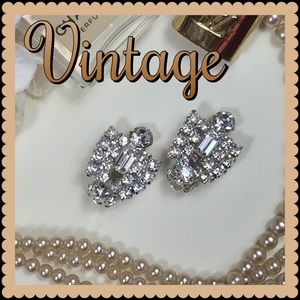 Vintage Rhinestone Clip-on Earrings