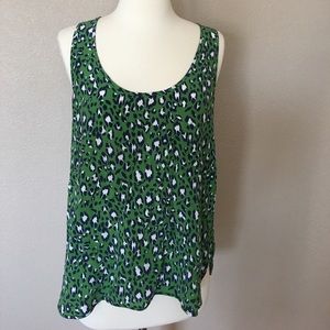 Silk Green and blue racer back top
