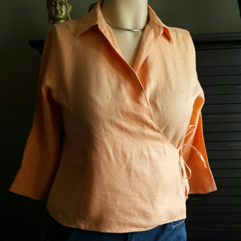 Wrap Round Linen Top