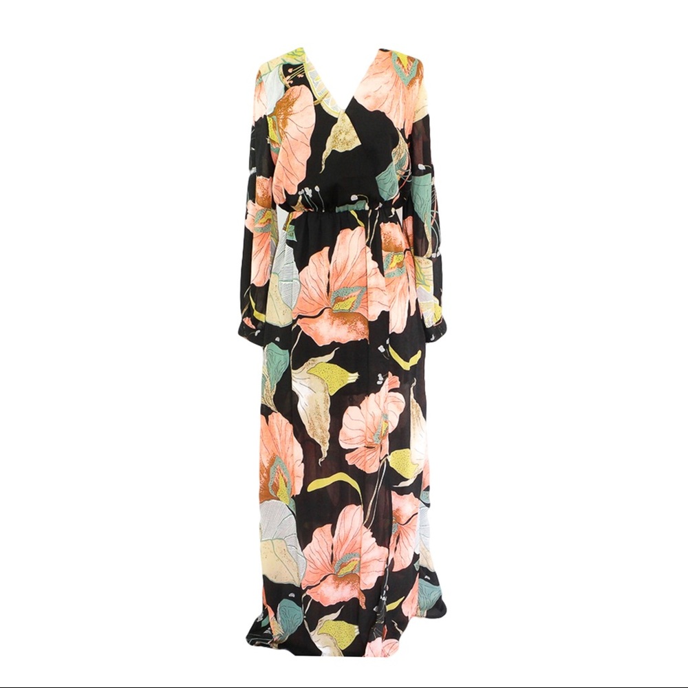 ⚡️⚡️CLEARANCE Black Floral Long Sleeve Maxi Dress - Picture 5 of 7