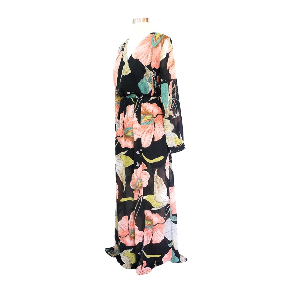 ⚡️⚡️CLEARANCE Black Floral Long Sleeve Maxi Dress - Picture 6 of 7