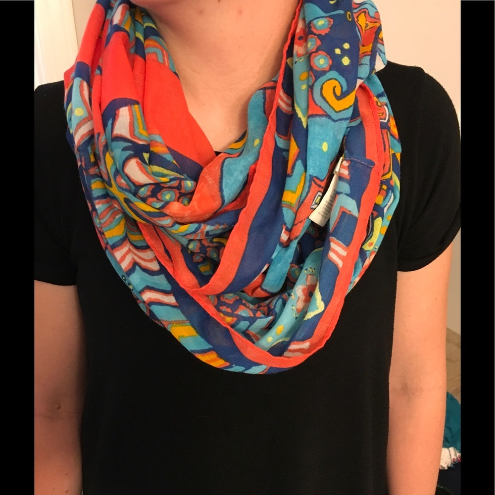 Lightweight colorful scarf.