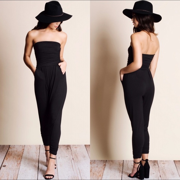 Aluna Levi Pants - 1 LEFT Black Strapless Tube Jumper