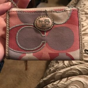 Pink Coach card holder