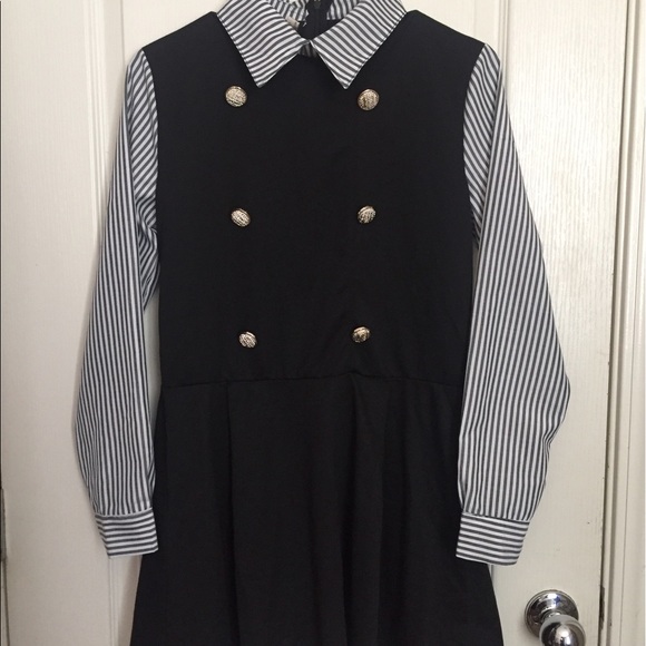 Mock Two-Piece Double Breasted Dress - Picture 2 of 2