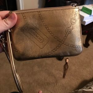 Gold Coach wristlet