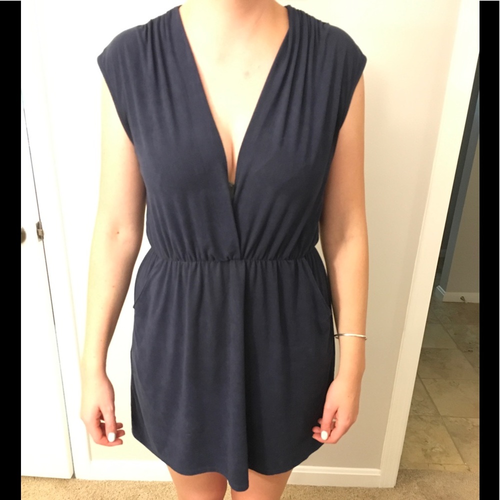 Low cut navy dress