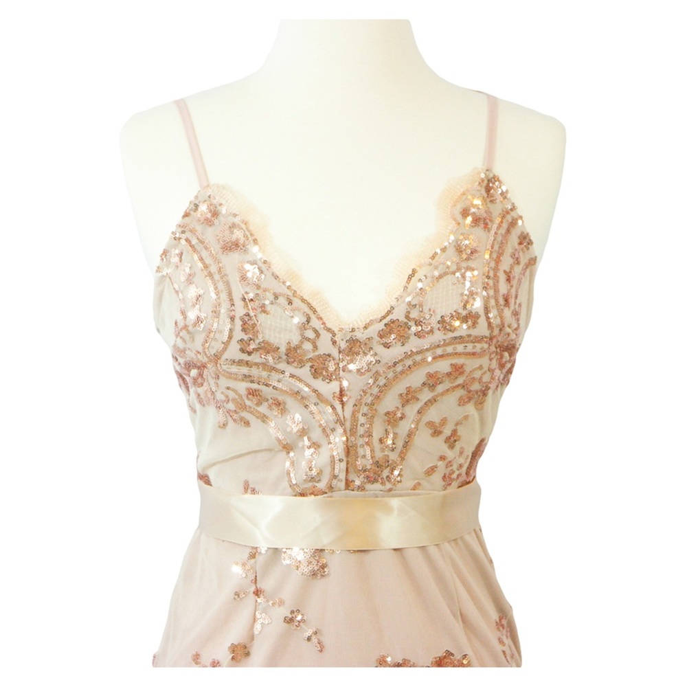 ❗️FINAL PRICE❗️Gold Nude Backless Sequin Dress - Picture 7 of 7