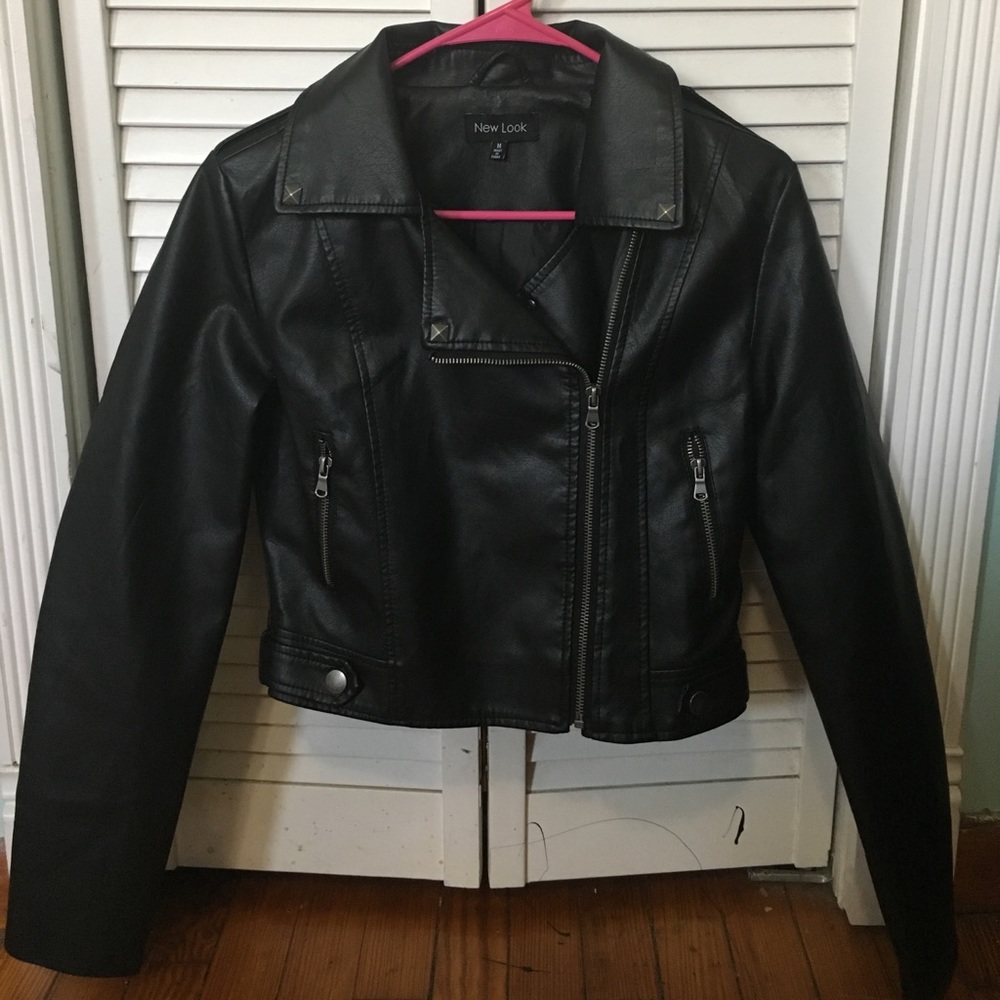 Leather jacket with some fine rinestones