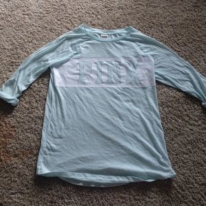 Light blue pink shirt