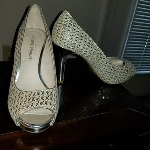 Audrey Brooke wedding peep toe pumps
