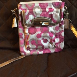 Pink coach cross-body Messenger bag