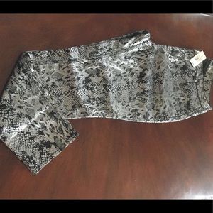 Silver Foil Snake Print Skinny Jeans