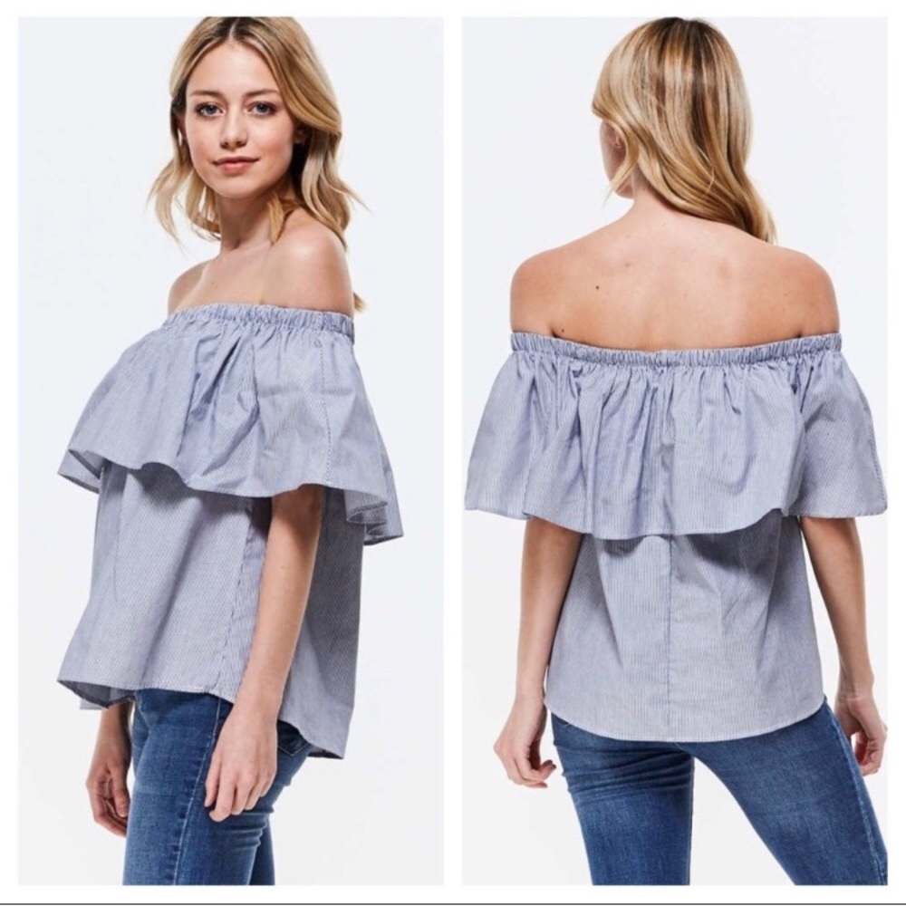 Blue Mini-Striped Top