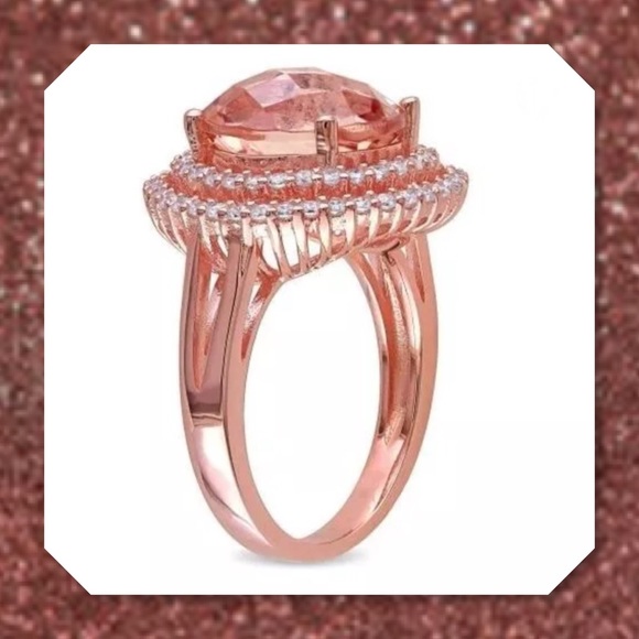 JUST IN🆕Double Halo Round 18k Rose Gold Filled - Picture 4 of 4