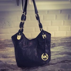 Gorgeous Michael Kors Python Leather Shoulder Bag