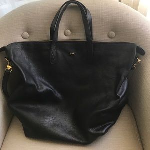 Cuyana black leather hobo