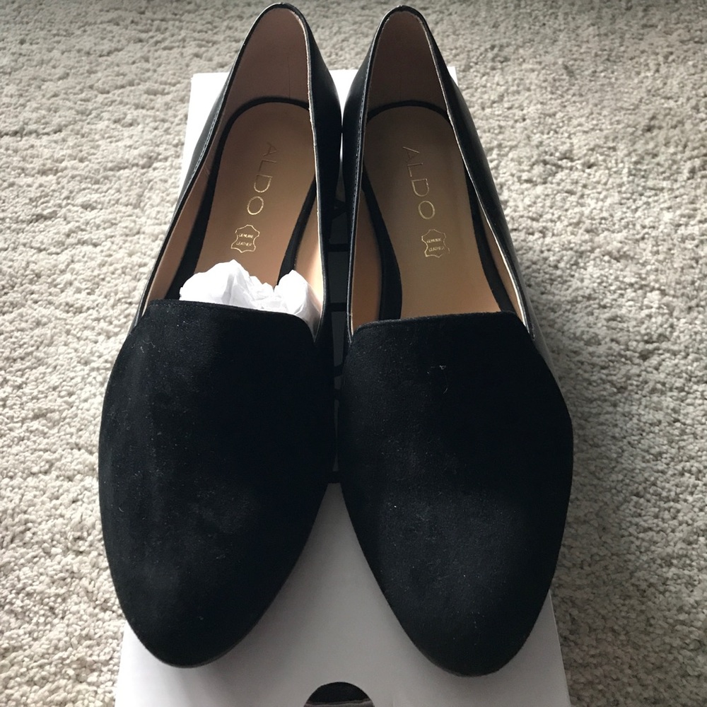 Aldo Black Suede/Leather Loafers
