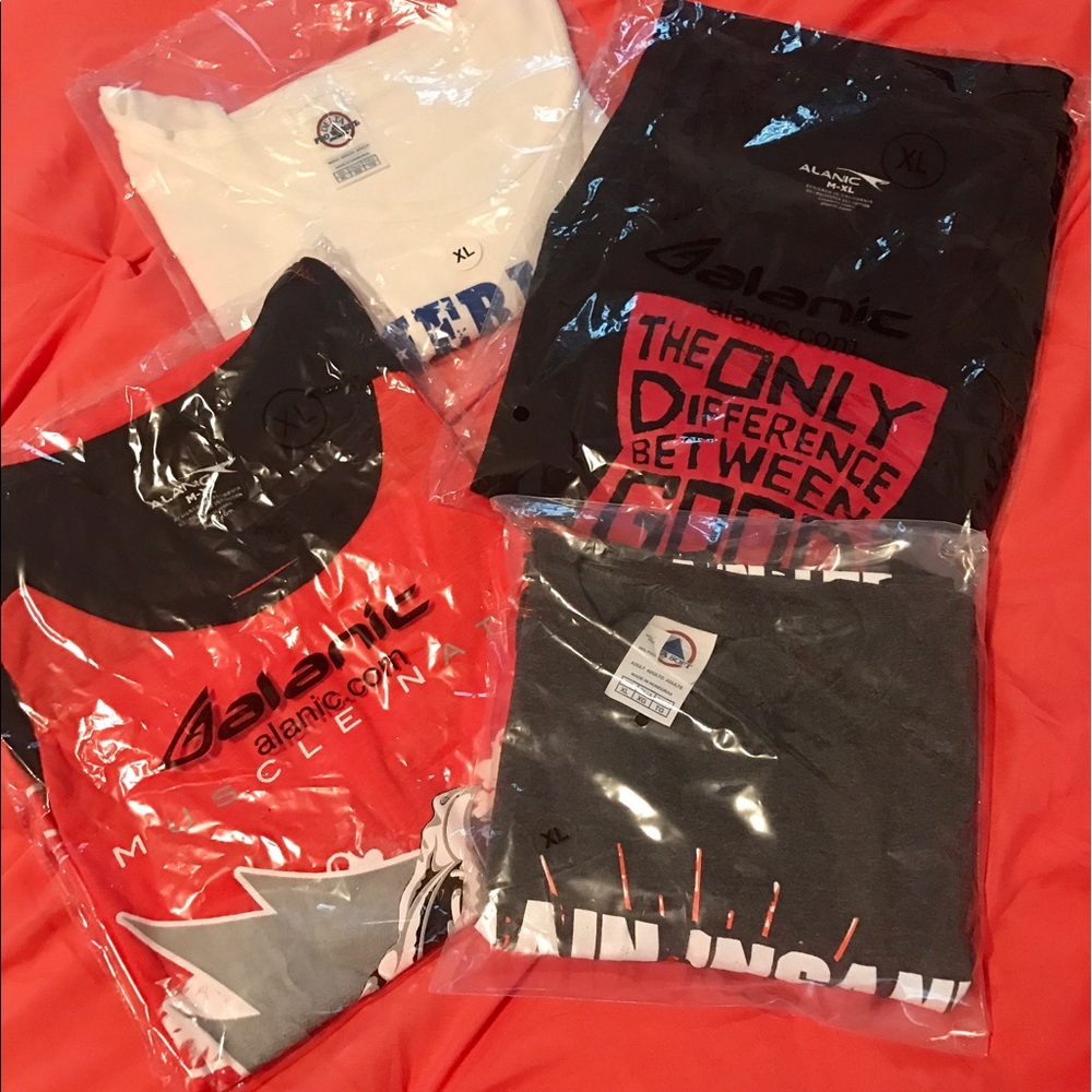 Muscle Box t-shirt & three tank tops.