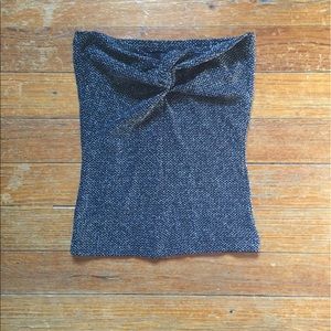 Black and silver tube top