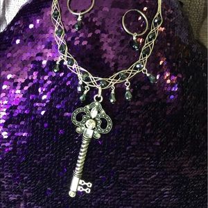 Silver and Black Gothic Key OOAK