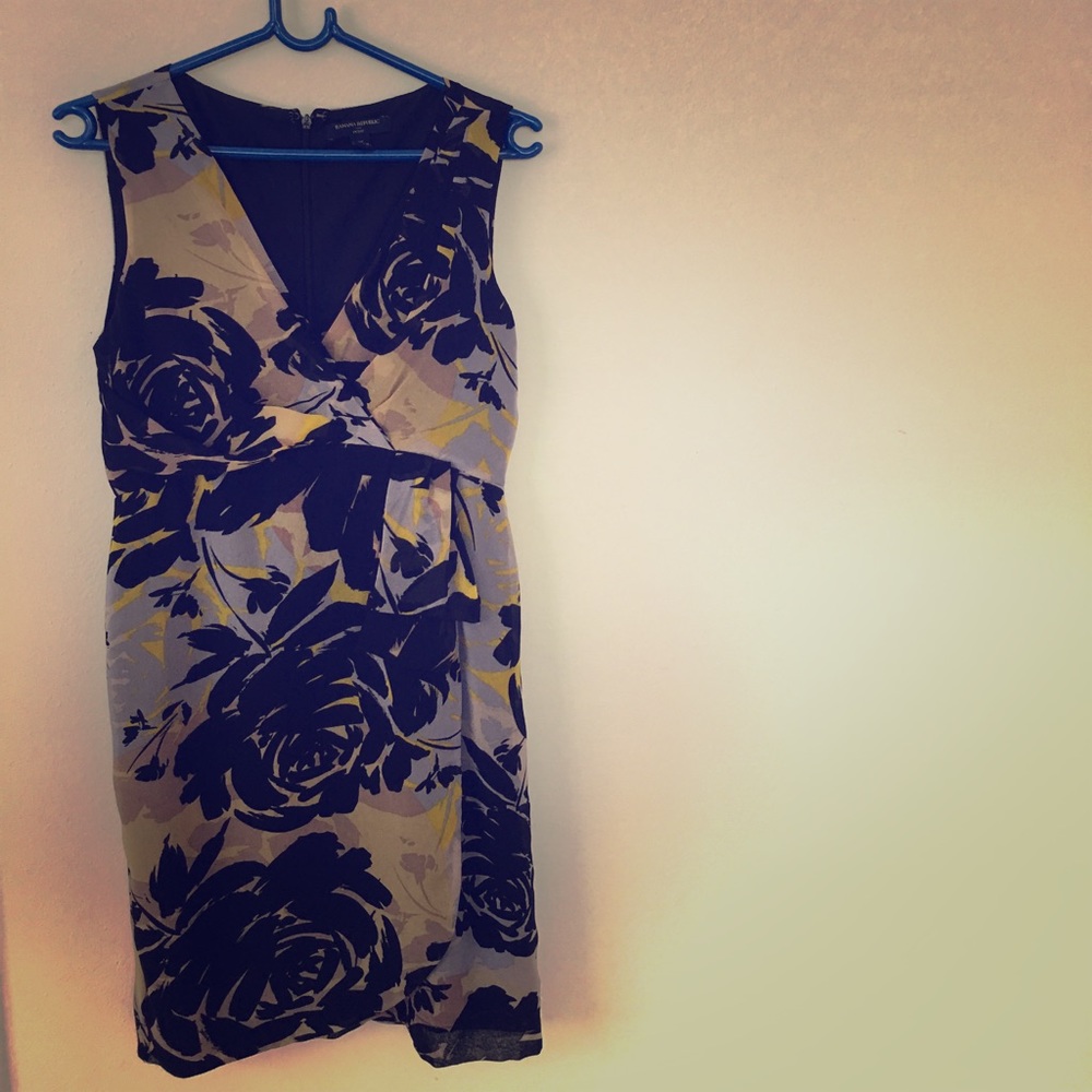 Banana republic black rose dress