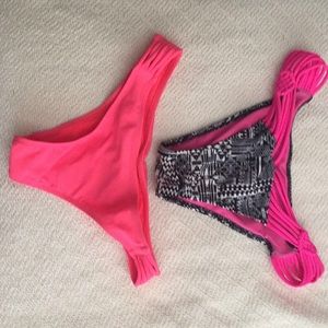 Neon scrunch bikini bottoms