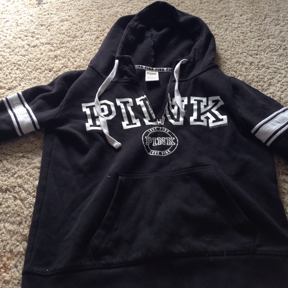 Pink half zip pullover jacket